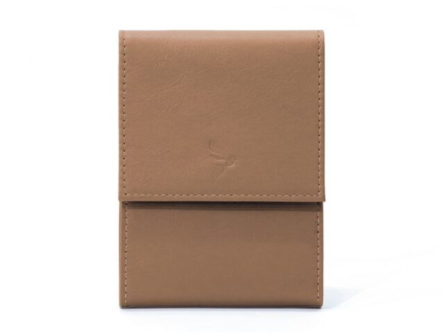 La Guêpe - Porte-chéquier compact en cuir – caramel – 720