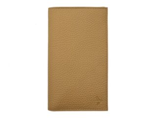 La Guêpe - Porte chéquier en cuir grainé beige, talon haut – PM-012-05