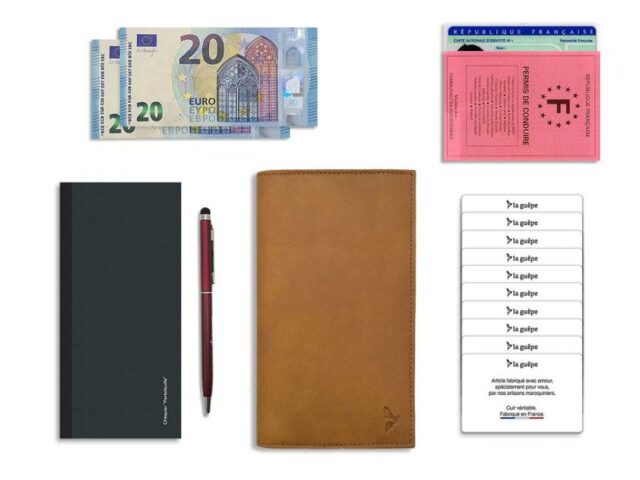 La Guêpe - Petite Maroquinerie - Porte chéquier "Luxe" tout cuir Gold