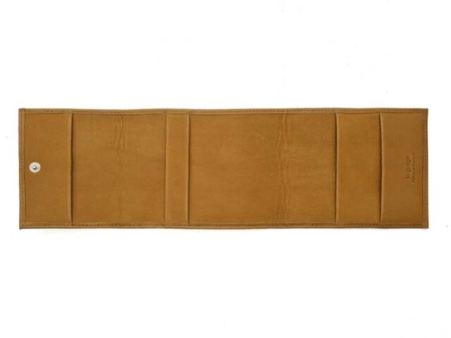 La Guêpe - Petite Maroquinerie - Porte chéquier "Luxe" tout cuir Gold - talon latéral - PM-030-01