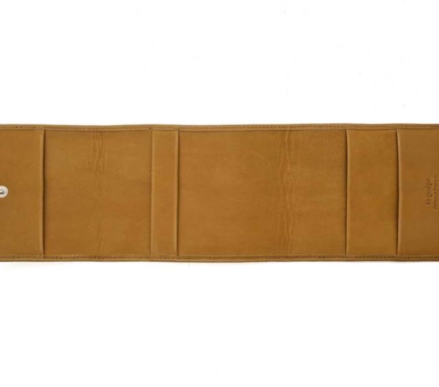 La Guêpe - Petite Maroquinerie - Porte chéquier "Luxe" tout cuir Gold - talon latéral - PM-030-01