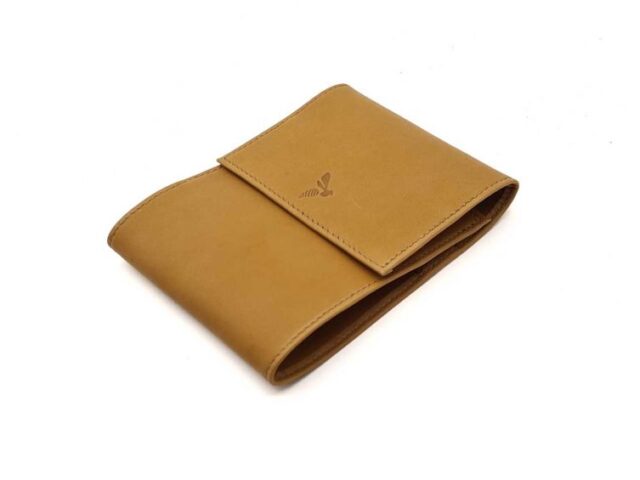 La Guêpe - Petite Maroquinerie - Porte chéquier "Luxe" tout cuir Gold - talon latéral - PM-030-01