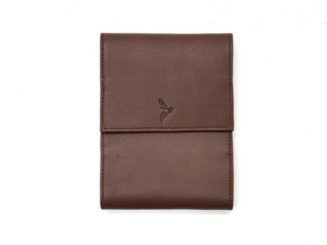 La Guêpe - Porte chéquier “Luxe” tout cuir marron – talon latéral – PM-030-01