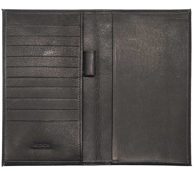 La Guêpe - Petite Maroquinerie - Porte chéquier "Luxe" tout cuir noir