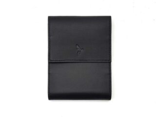 La Guêpe - Porte chéquier “Luxe” tout cuir noir – talon latéral – PM-030-01