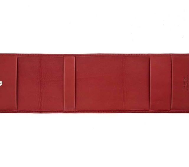 La Guêpe - Petite Maroquinerie - Porte chéquier "Luxe" tout cuir rouge - talon latéral - PM-030-01