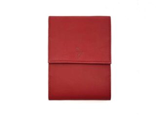 La Guêpe - Porte chéquier “Luxe” tout cuir rouge – talon latéral – PM-030-01
