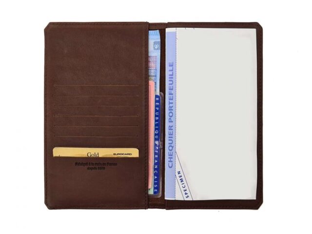 La Guêpe - Petite Maroquinerie - Porte chéquier portefeuille cuir cognac - 9225