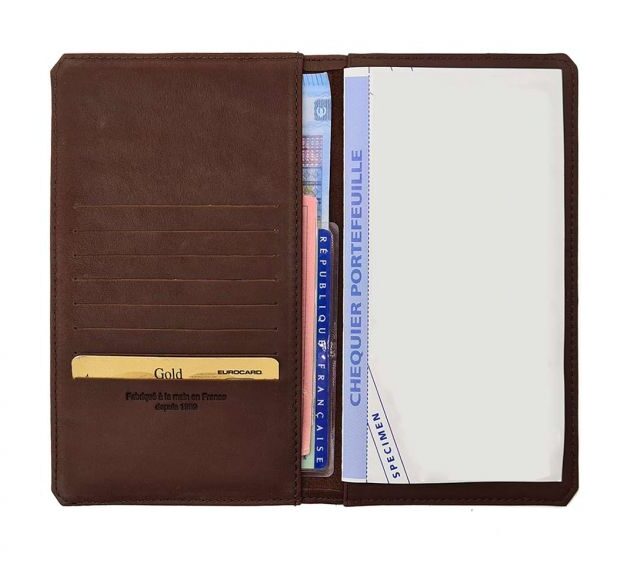 La Guêpe - Petite Maroquinerie - Porte chéquier portefeuille cuir cognac - 9225