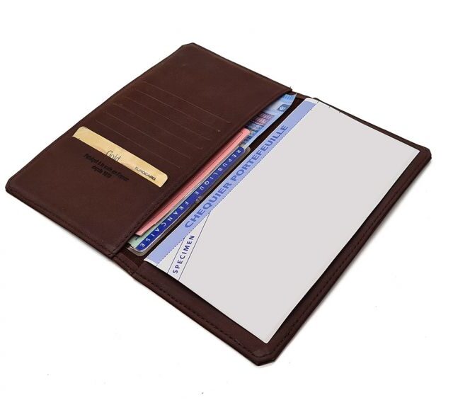 La Guêpe - Petite Maroquinerie - Porte chéquier portefeuille cuir cognac - 9225