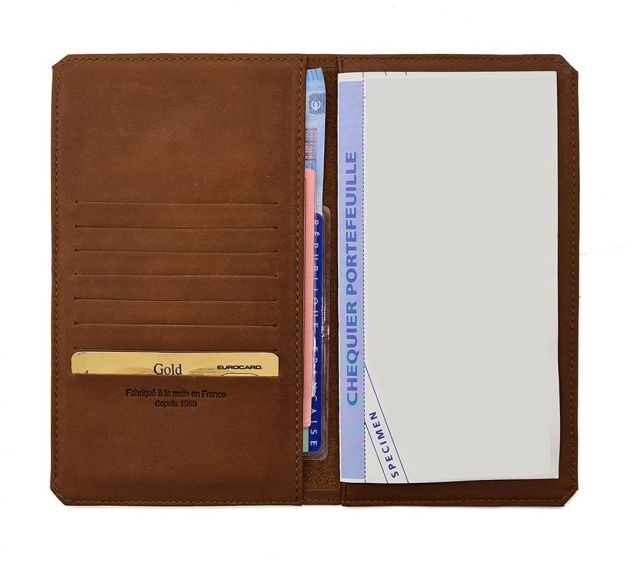 La Guêpe - Petite Maroquinerie - Porte chéquier portefeuille cuir fauve - 9225