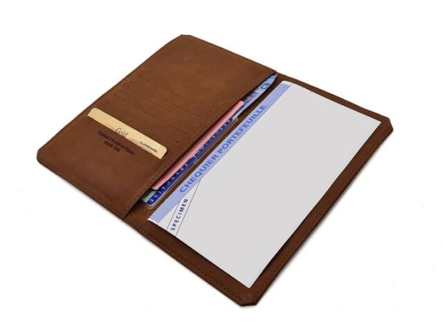 La Guêpe - Petite Maroquinerie - Porte chéquier portefeuille cuir fauve - 9225