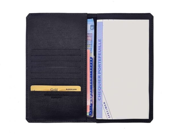 La Guêpe - Petite Maroquinerie - Porte chéquier portefeuille cuir marine - 9225