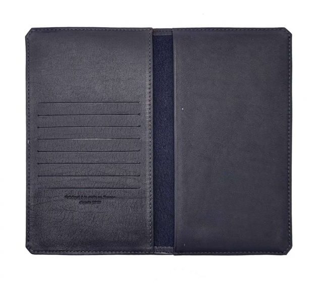 La Guêpe - Petite Maroquinerie - Porte chéquier portefeuille cuir marine - 9225