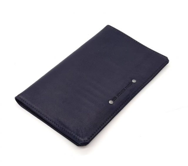 La Guêpe - Petite Maroquinerie - Porte chéquier portefeuille cuir marine - 9225