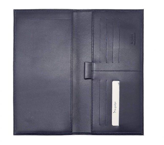 La Guêpe - Petite Maroquinerie - Porte chéquier PROFESSIONNEL "Luxe" tout cuir bleu - PM-029-01