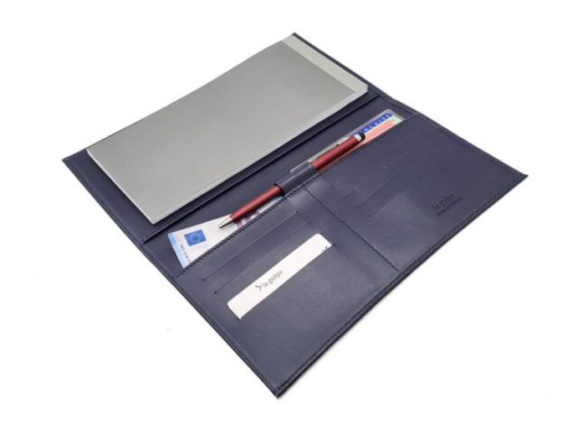 La Guêpe - Petite Maroquinerie - Porte chéquier PROFESSIONNEL "Luxe" tout cuir bleu - PM-029-01