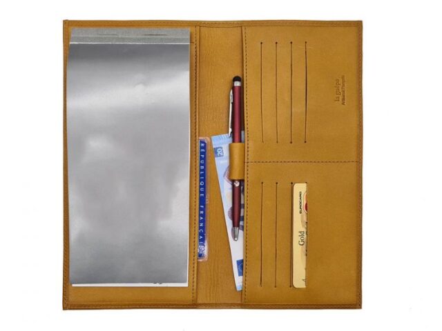 La Guêpe - Petite Maroquinerie - Porte chéquier PROFESSIONNEL "Luxe" tout cuir gold - PM-029-01