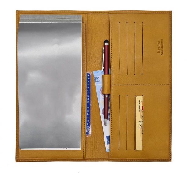 La Guêpe - Petite Maroquinerie - Porte chéquier PROFESSIONNEL "Luxe" tout cuir gold - PM-029-01