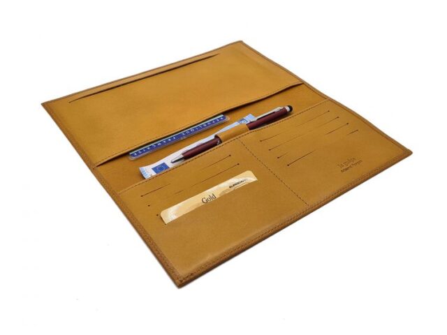 La Guêpe - Petite Maroquinerie - Porte chéquier PROFESSIONNEL "Luxe" tout cuir gold - PM-029-01