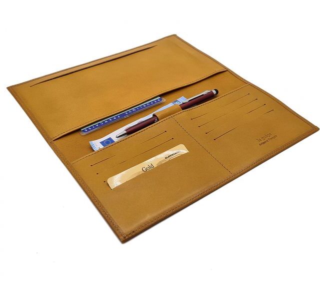 La Guêpe - Petite Maroquinerie - Porte chéquier PROFESSIONNEL "Luxe" tout cuir gold - PM-029-01