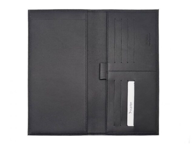 La Guêpe - Petite Maroquinerie - Porte chéquier PROFESSIONNEL "Luxe" tout cuir noir - PM-029-01