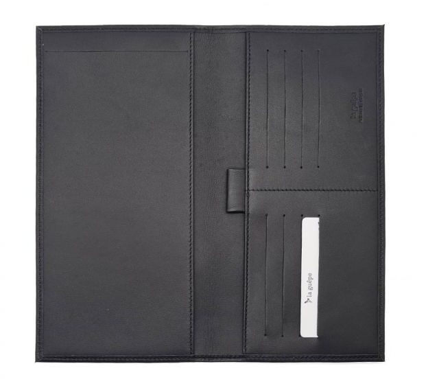 La Guêpe - Petite Maroquinerie - Porte chéquier PROFESSIONNEL "Luxe" tout cuir noir - PM-029-01