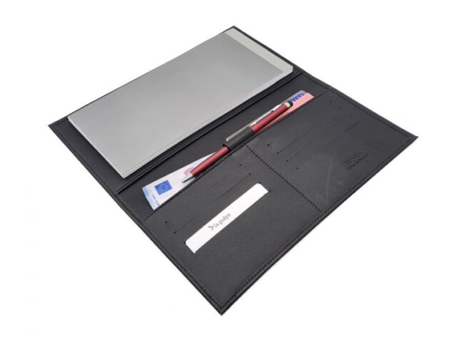 La Guêpe - Petite Maroquinerie - Porte chéquier PROFESSIONNEL "Luxe" tout cuir noir - PM-029-01