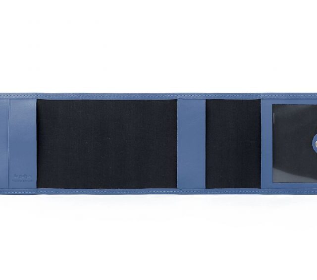 La Guêpe - Petite Maroquinerie - Porte-chéquier compact en cuir - bleu de prusse - 720