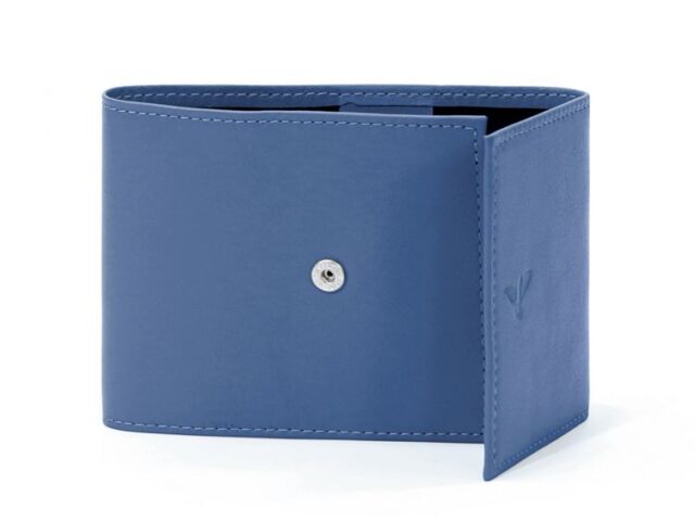 La Guêpe - Petite Maroquinerie - Porte-chéquier compact en cuir - bleu de prusse - 720