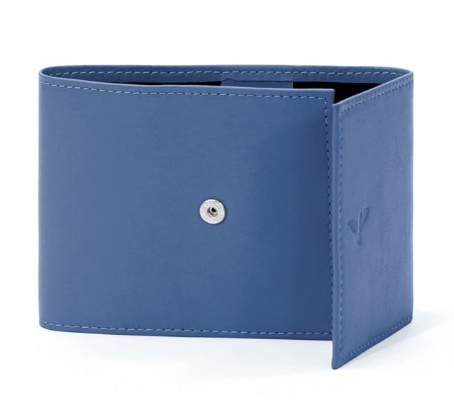 La Guêpe - Petite Maroquinerie - Porte-chéquier compact en cuir - bleu de prusse - 720