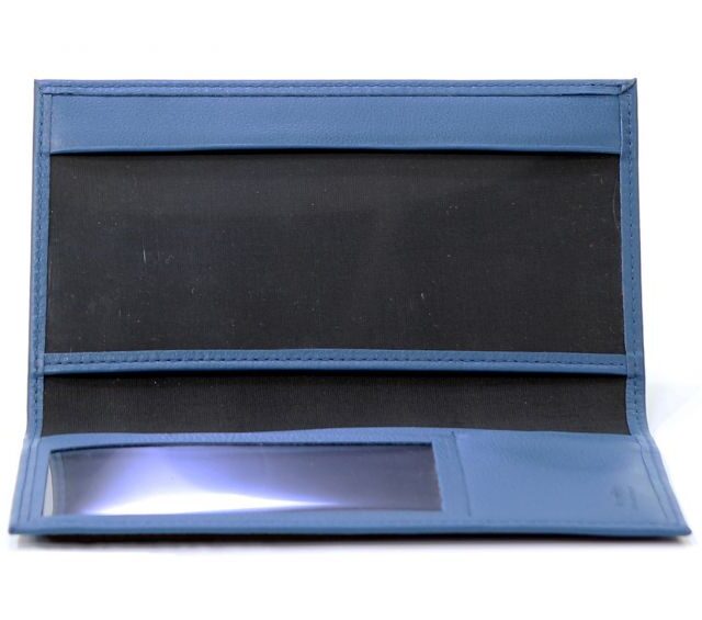 La Guêpe - Petite Maroquinerie - Porte-chéquier en cuir - bleu de prusse - 419