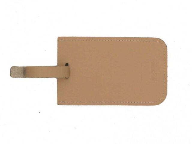 Lavoisier Maroquinier - Porte étiquette en cuir beige café latte