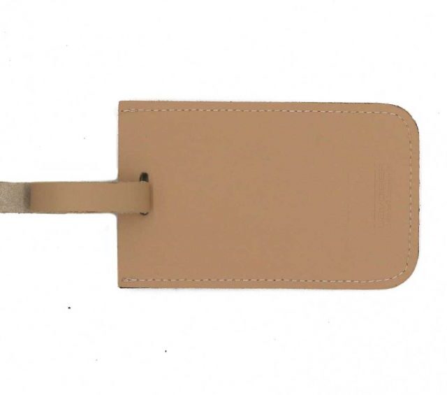 Lavoisier Maroquinier - Porte étiquette en cuir beige café latte