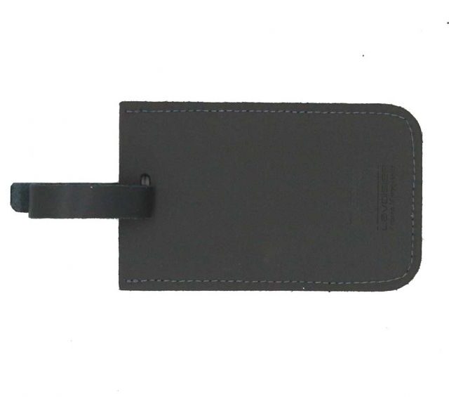 Lavoisier Maroquinier - Porte étiquette en cuir gris fer