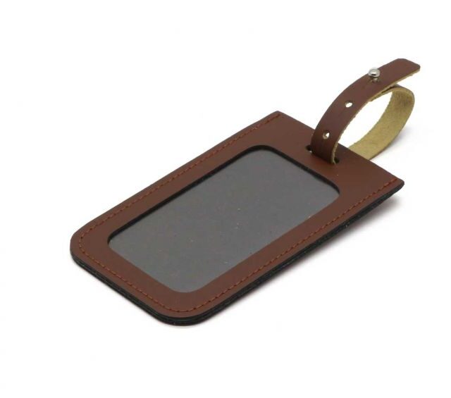 Lavoisier Maroquinier - Porte étiquette en cuir marron