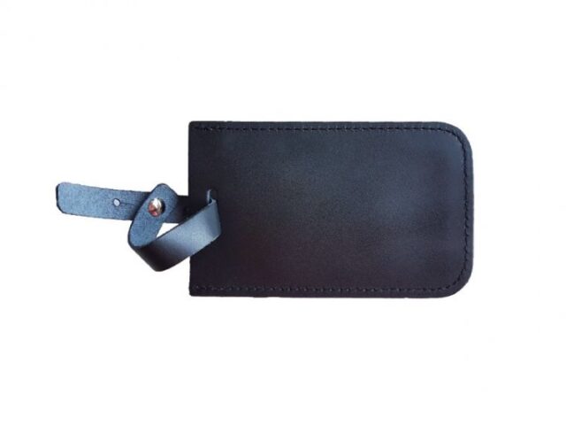 Lavoisier Maroquinier - Porte étiquette en cuir noir