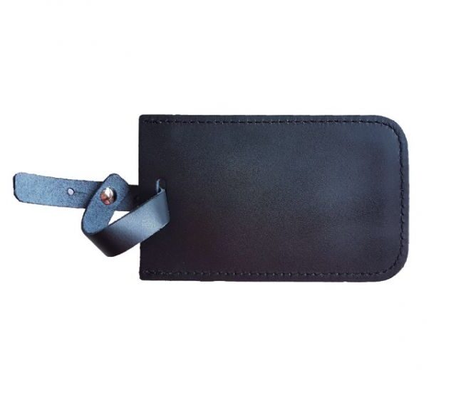 Lavoisier Maroquinier - Porte étiquette en cuir noir