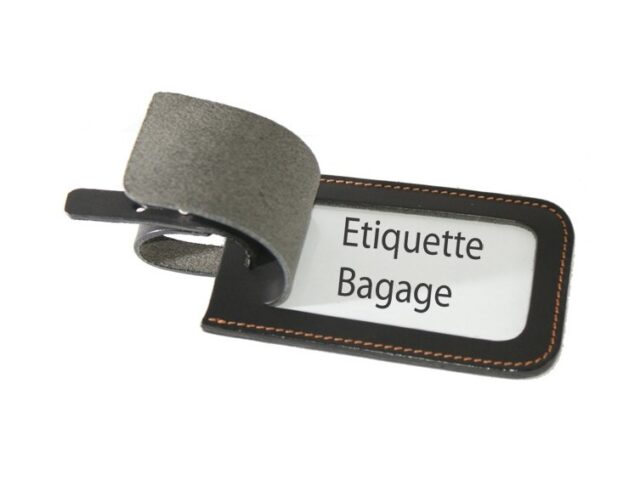 Lavoisier Maroquinier - Porte étiquette en cuir noir