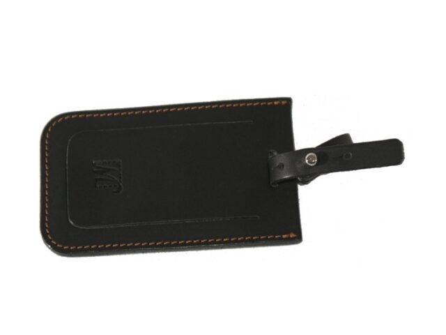 Lavoisier Maroquinier - Porte étiquette en cuir noir