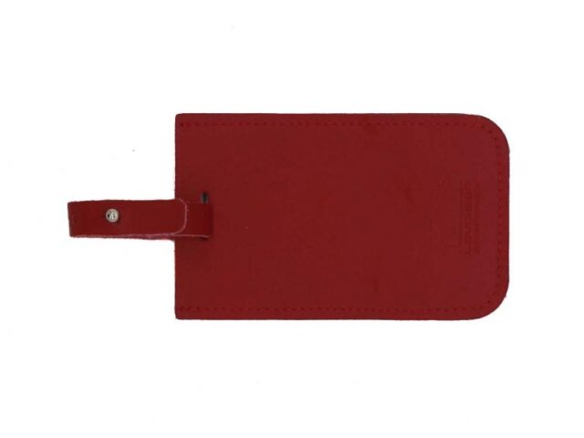 Lavoisier Maroquinier - Porte étiquette en cuir rouge coquelicot