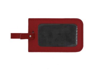 LAVOISIER Maroquinier - Porte étiquette en cuir rouge coquelicot