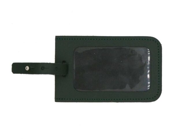 LAVOISIER Maroquinier - Porte étiquette en cuir vert anglais