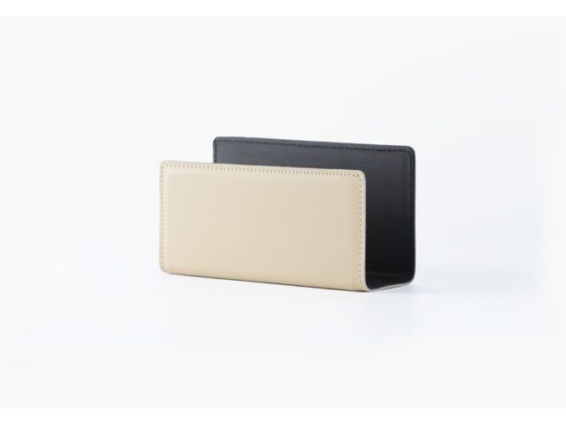 Lavoisier Maroquinier - Porte lettres en cuir beige cafe latte