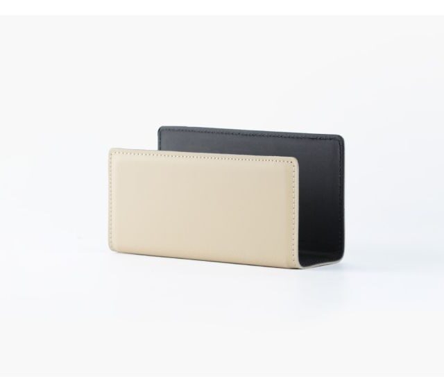 Lavoisier Maroquinier - Porte lettres en cuir beige cafe latte