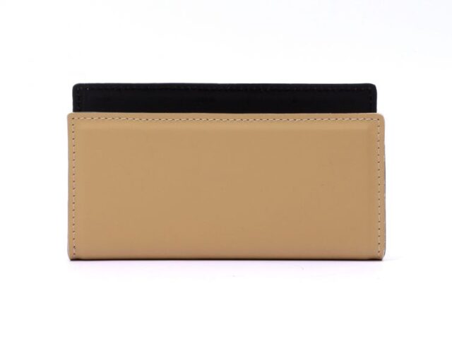 Lavoisier Maroquinier - Porte lettres en cuir beige cafe latte