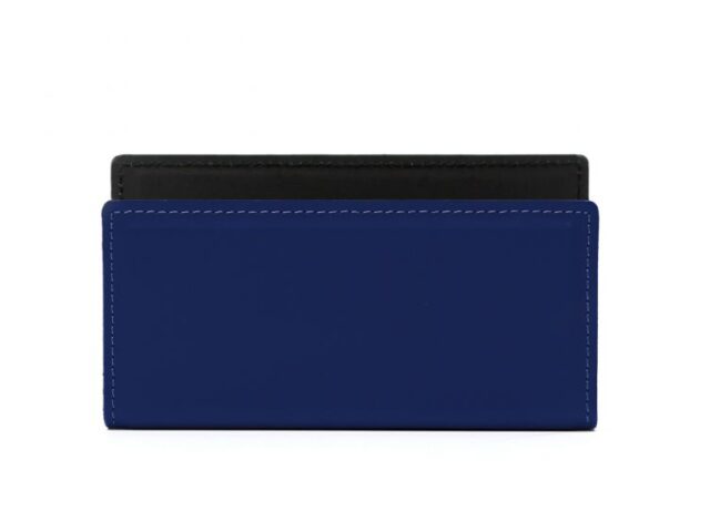 Lavoisier Maroquinier - Porte lettres en cuir bleu cobalt