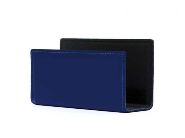 Lavoisier Maroquinier - Porte lettres en cuir bleu cobalt