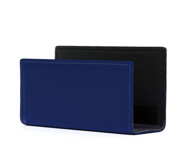 Lavoisier Maroquinier - Porte lettres en cuir bleu cobalt