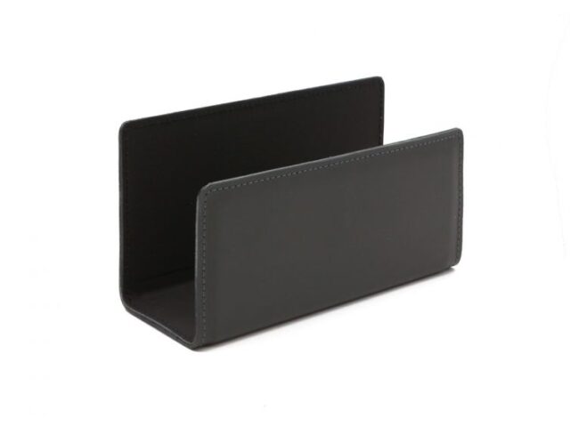 LAVOISIER Maroquinier - Porte lettres en cuir gris fer